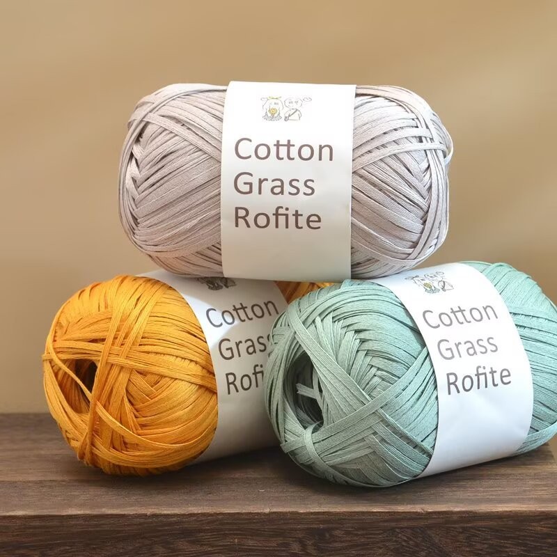 50g / Cuộn Cotton Cỏ Raffia Dệt Sợi Cho DIY Túi & Mũ Cotton Tự Nhiên ...