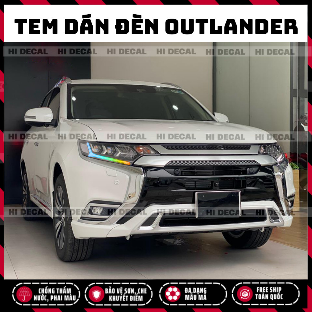 Tem dán đèn Outlander, decal dán đổi màu bảo vệ đèn Outlander dán đèn trang trí xe chống nước bền màu