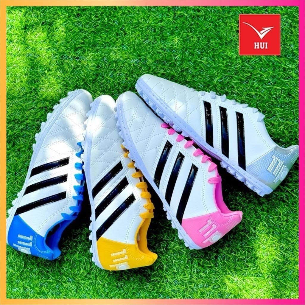 Giày đá bóng Toni 11 pro 3 sọc Wika lưỡi gà lót nhung cực êm, may full đế + Tặng [Tất dệt kim + Băng cuốn cổ chân]