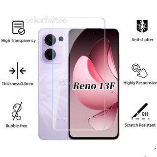 Kính cường lực phía trước 2 trong 1 cho Oppo Reno 13F Reno13F 5G 4G Full Cover Full Keo Bảo vệ màn hình trong suốt Mặt sau Ống kính máy ảnh Phim bảo vệ cho Oppo Reno13 F 5G 2025