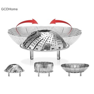 Gcdhome Gấp Mảnh Inox Hơi Thực Phẩm Hấp Rau Giỏ Trái Cây Đa Năng Nồi Thịt Hấp Khay Dụng Cụ Nhà Bếp HOT