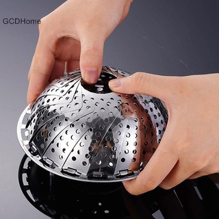 Gcdhome Gấp Mảnh Inox Hơi Thực Phẩm Hấp Rau Giỏ Trái Cây Đa Năng Nồi Thịt Hấp Khay Dụng Cụ Nhà Bếp HOT