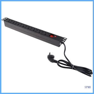 Super 1U PDU 8 Ổ Cắm Dải Nguồn Bảo Vệ Chống Sét 250V 10A Dây Nguồn Hạng Nặng Có Thể Gắn Được Với Công Tắc Nguồn Rộng Spac