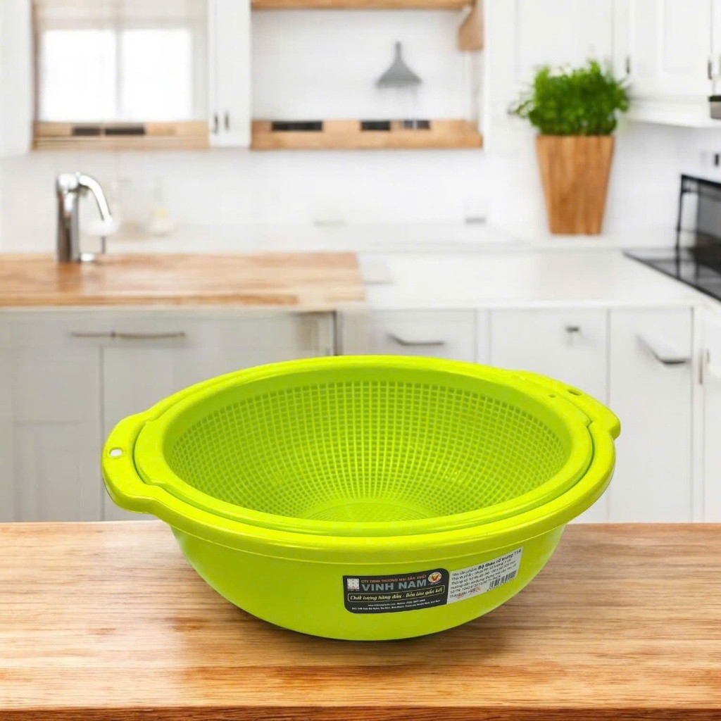 Bộ Thau Rổ Tròn Vinh Nam Plastic Thau Rổ Dùng Đựng Thực Phẩm Rau Củ Size Lớn Trung Bé 113-114-115
