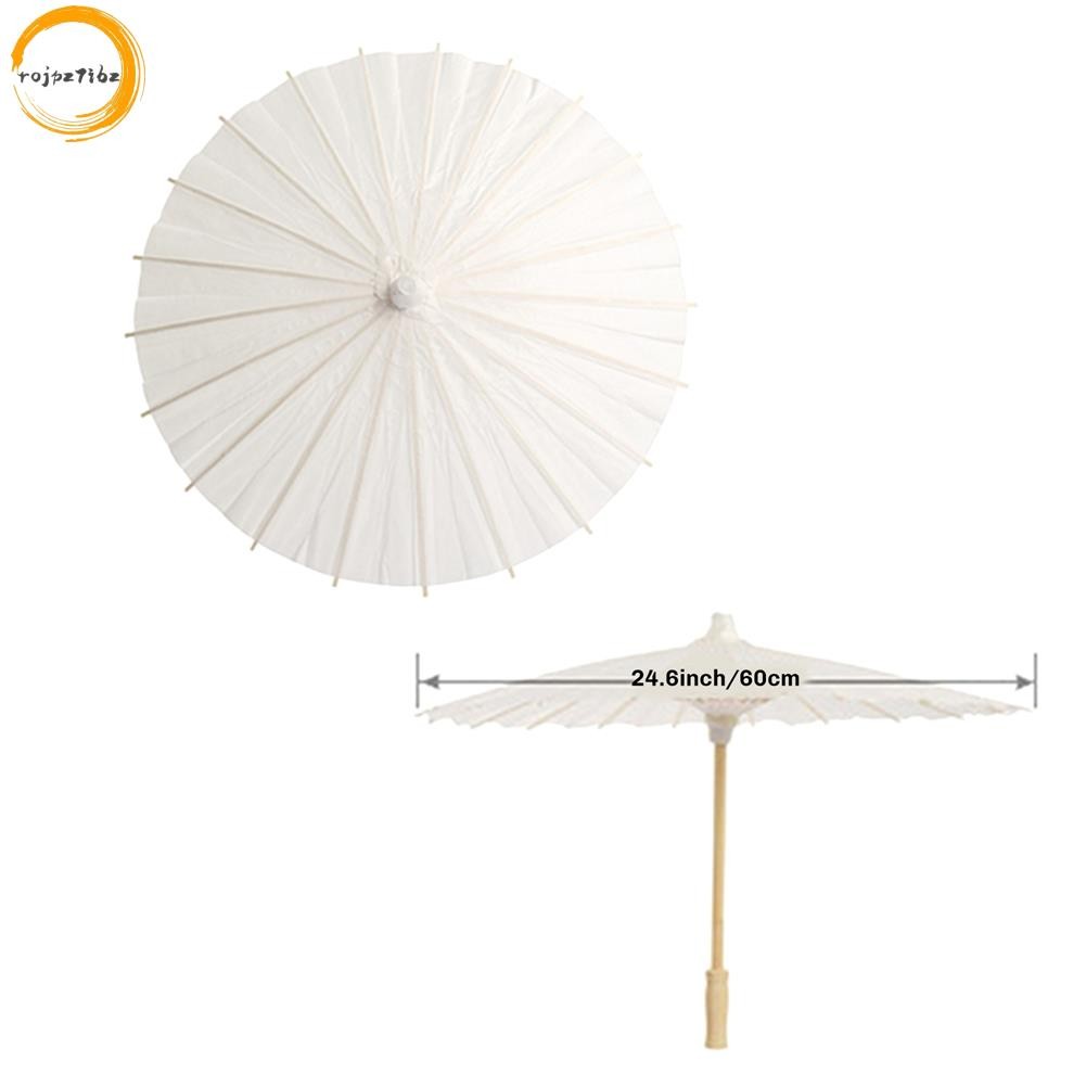 Dù Giấy Đi Biển Dù Trắng DIY Dù Chụp Ảnh Đạo Cụ Cho Bé Tắm Tiệc Cưới 60cm / 23,6Inch