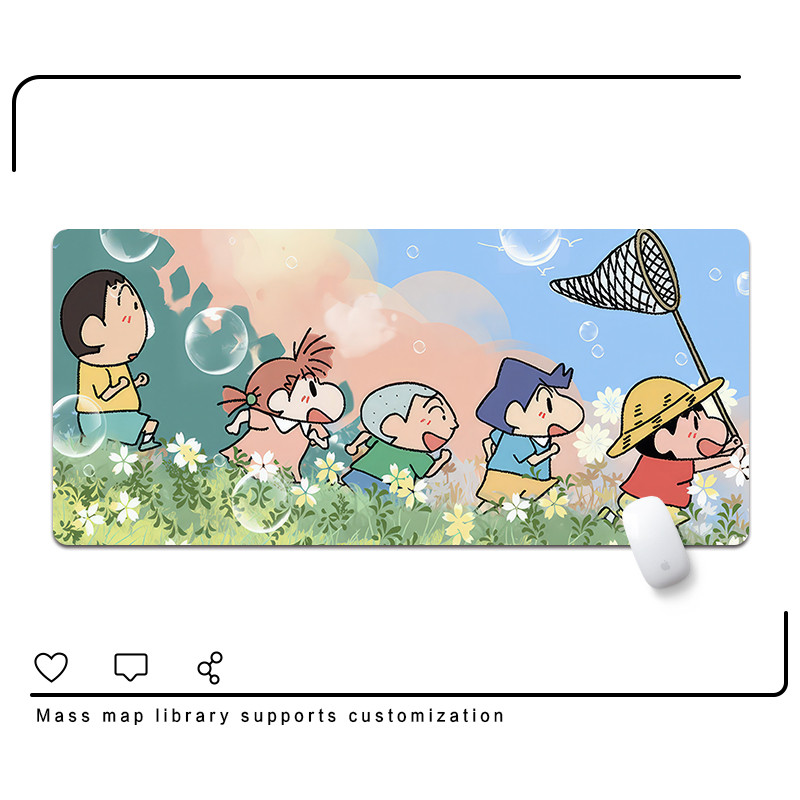 Hoạt Hình Crayon Shin-chan Miếng Lót Chuột Dễ Thương Bé Gái Cá Tính Sáng Tạo Tùy Chỉnh Miếng Lót Bàn Phím Anime Lớn Thảm