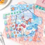 Enwei 3 Cái [Dòng Thay Đổi Theo Mùa] Nhãn Dán Tạp Chí Lớn 3D Dễ Thương Nhãn Dán Chống Thấm Nước Giấy Thêu Sò Chất Liệu Sổ Lưu Niệm Bộ