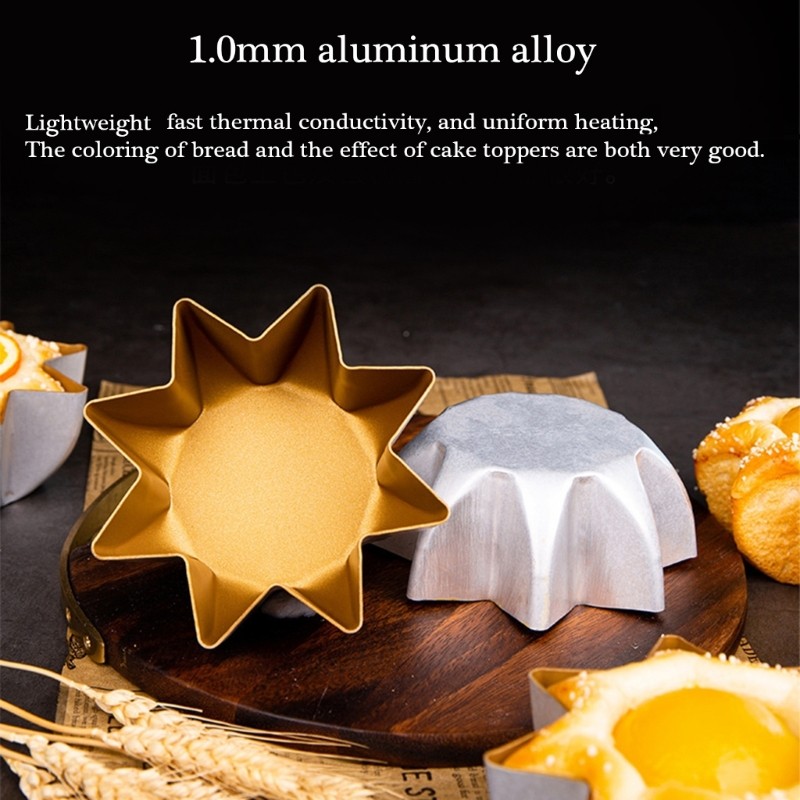 SHI 4 Trứng Tart Khuôn Nhỏ Bánh Cupcake Bánh Quy Khuôn Nhôm Nhỏ Tart Chảo Dòng Khuôn Nướng Bánh Ly Dễ Sử Dụng