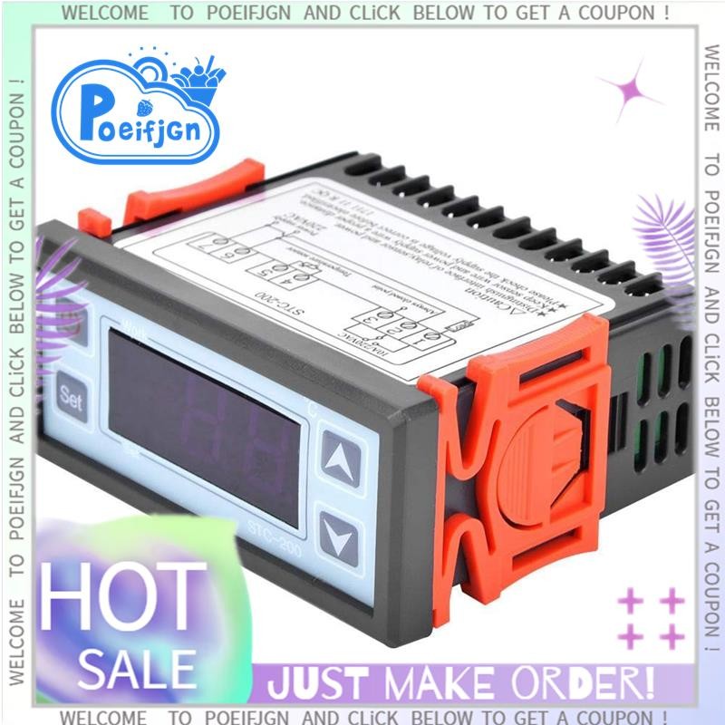 Bộ điều khiển nhiệt độ nhiệt kỹ thuật số STC-200 Bộ điều khiển sưởi ấm máy vi tính AC220V