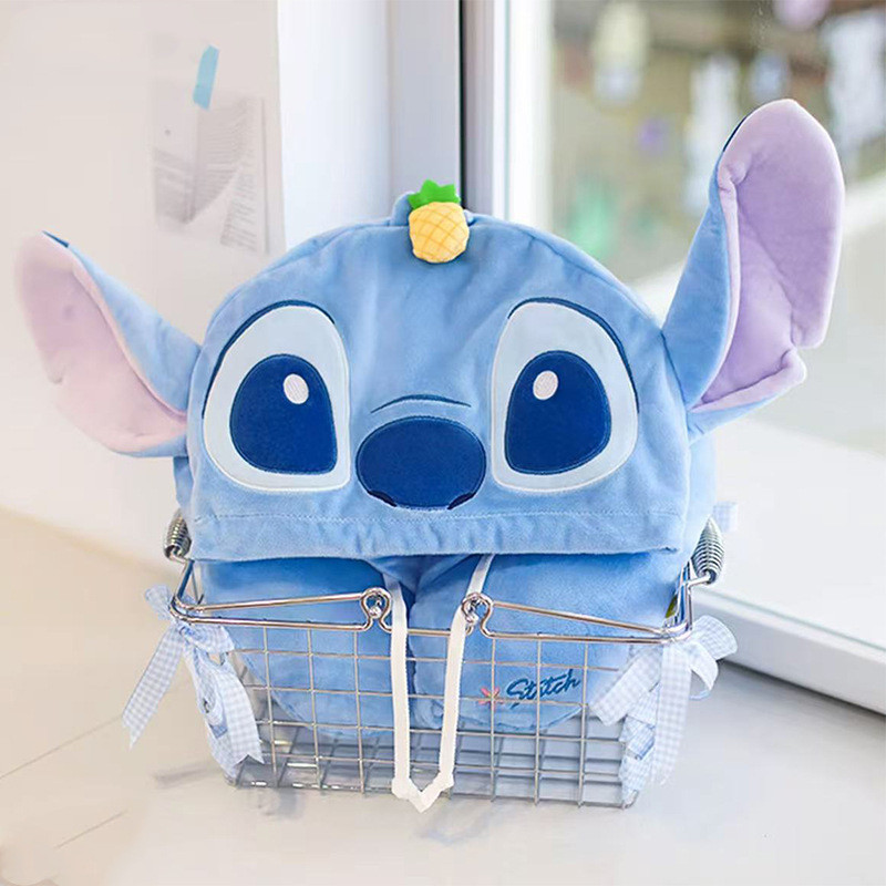 ST2 Stitch Có Mũ Trùm Đầu Gối Hình Chữ U Sang Trọng Du Lịch Di Động Văn Phòng Gối Bảo Vệ Cổ TS2