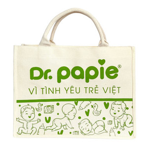 Túi vải Dr Papie chất liệu linen cao cấp có khoá kéo tiện lợi