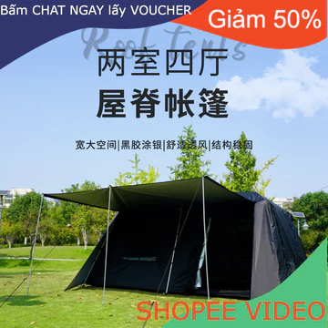 (Ship2tuan) Glamping Lều cắm trại cao cấp Lều lều tự động 8-10 người xây dựng lều cắm trại ngoài trời cắm trại di động d