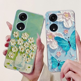 Vỏ Mềm Cho OPPO Reno 8T 4G 5G Ốp Điện Thoại Hoa Phổ Biến Trái Tim Tình Yêu Silicon Bảo Vệ Cho OPPO Reno8 T Reno8T Ốp Lưng