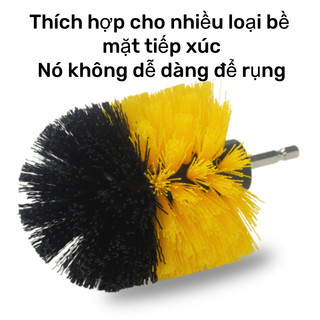 Bộ Bàn Chải Gắn Máy Khoan Cọ Rửa Cầm Tay Đa Năng, Bàn Chải Vệ Sinh Nhà Tắm Sofa, 3 đầu cọ, chà sàn, đánh bóng rửa xe