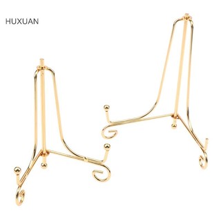 Huxuan Vàng Sắt Hiển Thị Đứng Thủ Công Giá Đỡ Sách Ảnh Bệ Bát Đĩa Khung Hình Tấm Giá Easel Lưu Trữ Trang Trí RFT