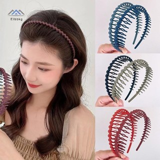 ELBBKG Nữ Đơn Giản Nhiều Màu Sắc Mờ Răng Đầu Gãy Tóc Hoàn Thiện Ngoài Trời Tóc Vòng Mũ Thời Trang Mới Phụ Kiện Tóc