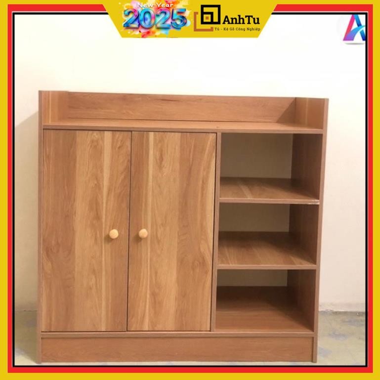 Kệ giày gỗ MDF cánh gỗ hiện đại