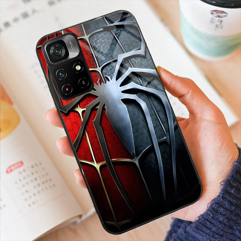 Ốp Điện Thoại Kính Người Nhện 04 Cho Xiaomi POCO F3 F4 F5 M3 M4 M5 M6 4G X3 X4 GT NFC X5 X6 PRO 5G