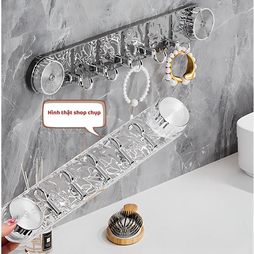 Móc treo đồ hút chân không nhà tắm nhà bếp đa năng, Móc treo tường chịu lực tốt không cần khoan đục tái sử AMIZIN