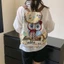 KANGN Thêu Ba Lô, Túi Đựng Dây Rút Động Vật Thông Thường, Thời Trang Jacquard Voi Cú Phong Cách Dân Tộc Xô Sau Túi Đi Biển