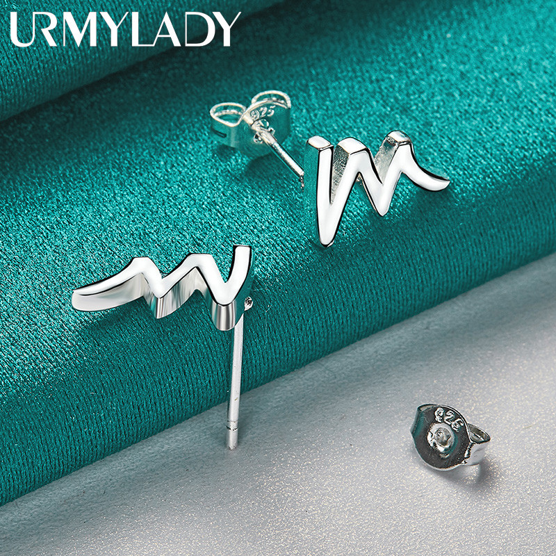 URMYLADY Bạc 925 Charm Bông Tai Nữ Tiệc Cưới Trang Sức Thời Trang