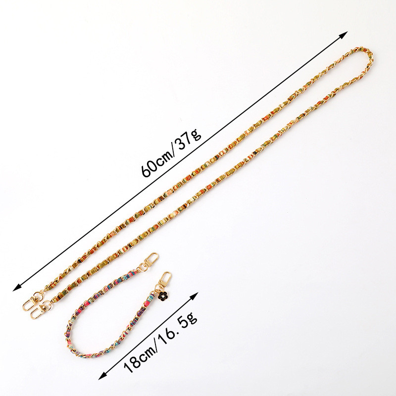 ((Hàng mới về) Phụ kiện điện thoại di động Phong cách Chanel Dệt tay bằng vải sơn Dây chuyền cầm tay Túi phù hợp có thể mang theo Móc treo chéo Móc khóa chống thất lạc