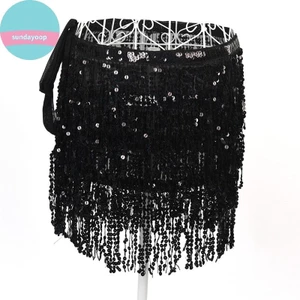 Sund Bụng Khiêu Vũ Trang Sequin sel Viền Hông Khăn Thắt Lưng Quấn Váy VN