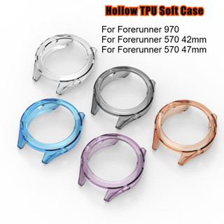 Dành Cho Garmin Forerunner 970 570 Vỏ Đồng Hồ Thông Minh Ốp Lưng Bảo Vệ TPU Mềm Nửa Bao Màng Bảo Vệ Màn Hình Cho Garmin Forerunner970 Forerunner570