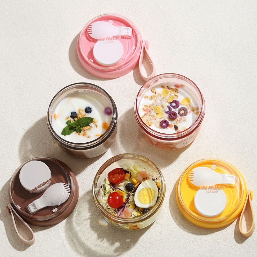 Cốc ăn sáng CATIYAHA, Bát sữa chua chống rò rỉ 650ml, Cốc Salad cầm tay có thể tái sử dụng cho sữa chua hạt ngũ cốc yến mạch