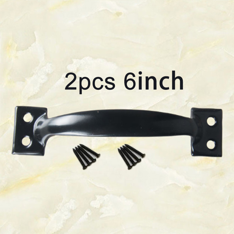 2 Chiếc Tay Nắm Cửa + 8 Chiếc Ốc Vít Barn Tay Nắm Cửa Cổng Tay Cầm Kéo Cho Trượt Cửa Barn Cổng Nhà Để Xe Sheds Đen