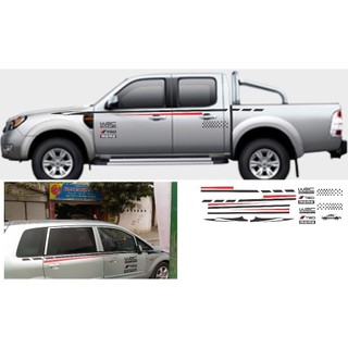 Tem dán sườn xe ô tô, xe bán tải Ranger, Raptor, wildtrack, BT50, decal trang trí xe ford, isuzu, mazda