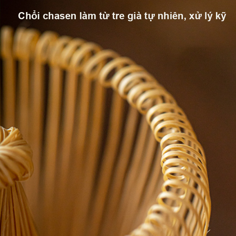 Bộ Chổi Tre Tự Nhiên Đánh Matcha, Kèm Bát & Phới, Hộp Sang Trọng, Quà Tặng Sành Điệu
