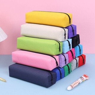 Túi đựng bút màu trơn hình bát giác Hộp văn phòng phẩm đơn giản Hộp đựng bút chì dung tích lớn Túi lưu trữ di động Màng chống thấm bên trong Túi đựng bút chì vải Oxford Thích hợp cho học sinh