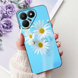 Dành Cho Tecno Pova 7 4G LJ6 Vỏ Hoa Bướm Silicon Mềm TPU Màu Đen Cho Tecno Pova7 4G 2025 Vỏ Điện Thoại