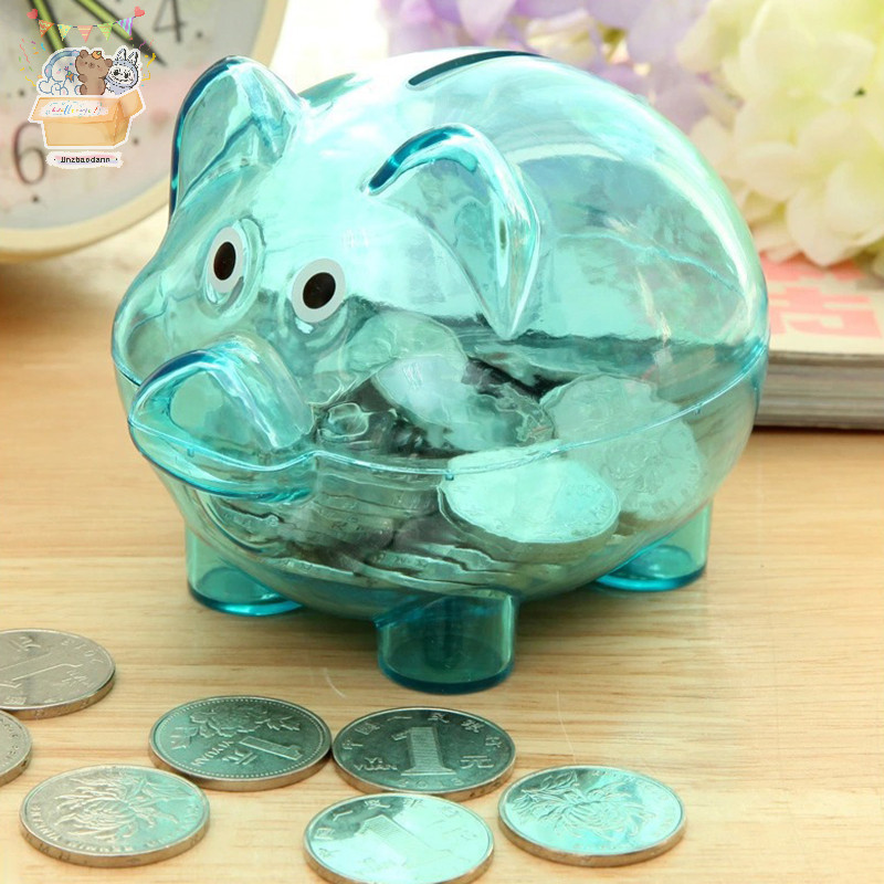 [JJNZDD] Lợn Trong Suốt Để Quà Tặng Trẻ Em Tiền Xu Heo Đất Đạo Cụ Trong Suốt Lợn Nhựa Heo Đất Đồng Xu Tiền Mặt Thu Thập Hộp Tiết Kiệm ELWW