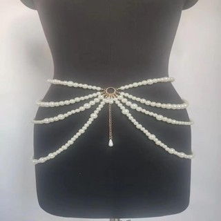 Thắt lưng dự tiệc JKDESIGN, Phụ kiện cơ thể Dây thắt lưng nhiều lớp cổ điển, Nhân vật chơi Mặt dây chuyền tua rua trang sức Y2K dành cho nữ