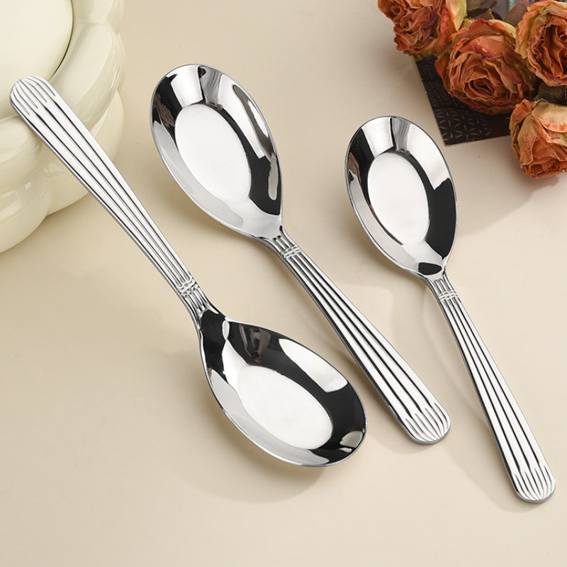 Thìa Inox 304 Ăn Cơm, Phở, Súp – Thiết Kế Cán La Mã Sang Trọng, Lòng Sâu Đáy Phẳng, Đúc Nguyên Khối Cao Cấp | Mã 224