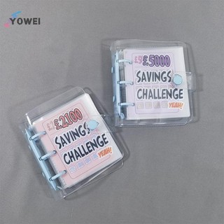 YOWEI Tiết Kiệm Thử Thách Tiết Kiệm Sách £1000 Chất Kết Dính Tiền Di Động Sách Tiết Kiệm Lá Rời Sổ Tay Tiền Mặt Ngân Sách Lưu Trữ VN
