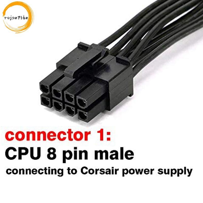 CPU 8 Pin Nam sang CPU 8 Pin (4 + 4) Cáp chuyển đổi nguồn bo mạch chủ EPS-12V Nam cho bộ nguồn mô-đun Corsair (60cm)