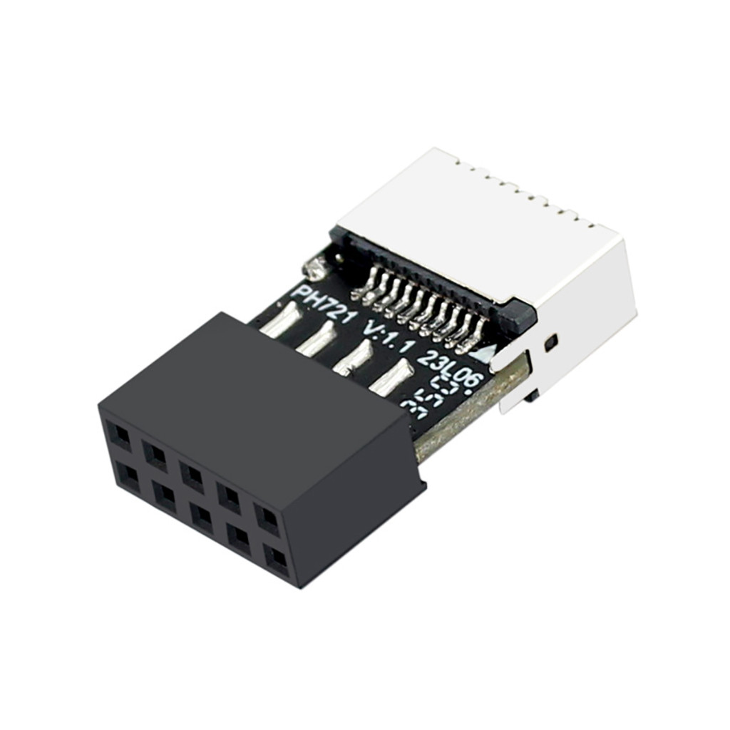 Jmt USB2.0 9Pin Nam Sang Type-E Nữ Mặt Trước Ổ Cắm Mainboard Đầu Nối Nối Dài Adapter Cho Máy Tính Để Bàn