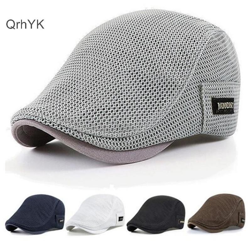 Nhà máy thời trang Cabbie Mũ phẳng Lưới thoáng khí Newsboy Beret Ivy QrhYK