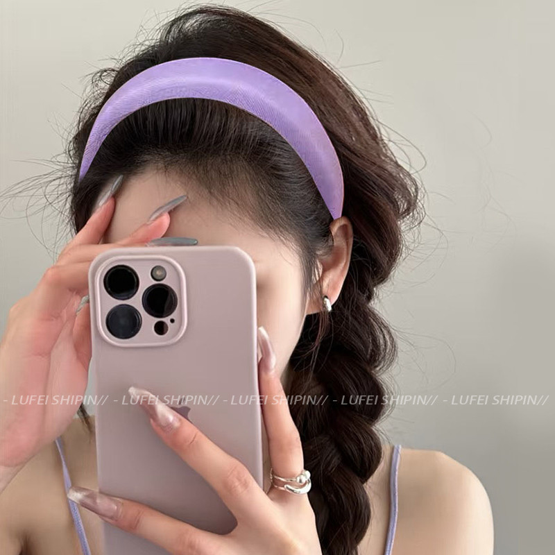 Băng đô viền rộng màu tím, phong cách Hàn Quốc thời trang