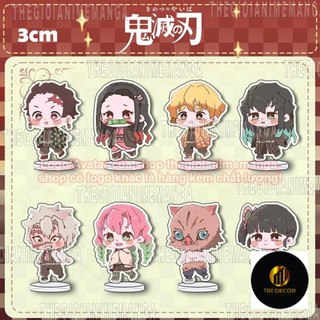 (3cm) Mô hình Standee KIMETSU NO YAIBA THANH GƯƠM DIỆT QUỶ ver ĐI CUTE tượng acrylic anime mica chibi xinh xắn