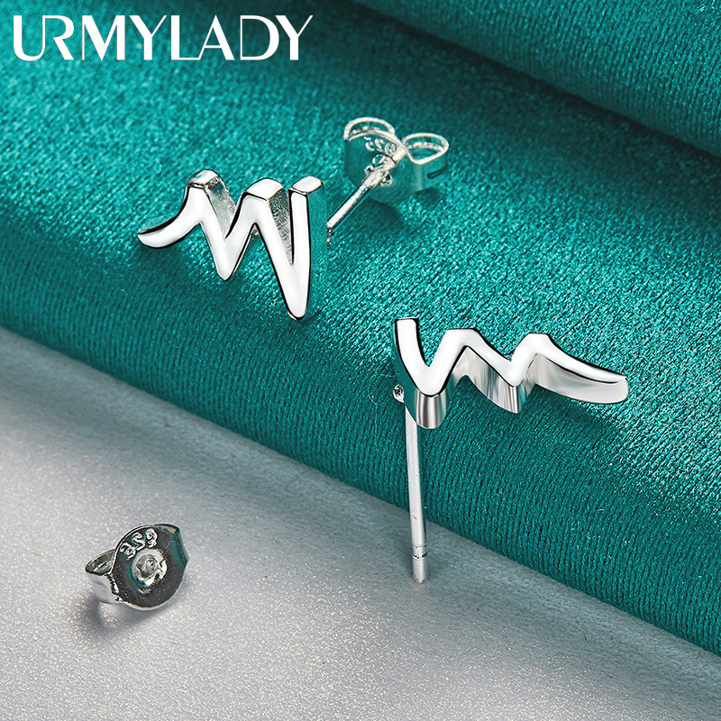 URMYLADY Bạc 925 Charm Bông Tai Nữ Tiệc Cưới Trang Sức Thời Trang