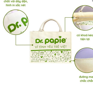 Túi vải Dr Papie chất liệu linen cao cấp có khoá kéo tiện lợi