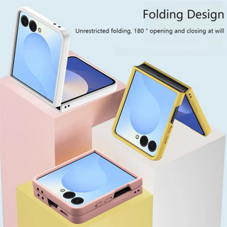 Ốp Lưng Mỏng Cảm Giác Da Cứng Cho Samsung Galaxy Z Flip 7 Z Flip 6 Z Flip 5 Z Flip 4 Z Flip 3 5G Bảo Vệ Sang Trọng Có Thể Gập Lại Chống Sốc PC Cứng Màu Kẹo