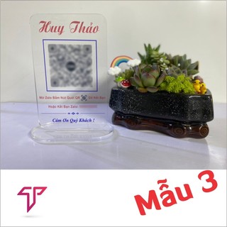 QR CODE - bảng quét mã QR hàng CAO CẤP chân gỗ, bảng QR ngân hàng chân mica thời gian giao siêu tốc 1 giờ - mẫu mới