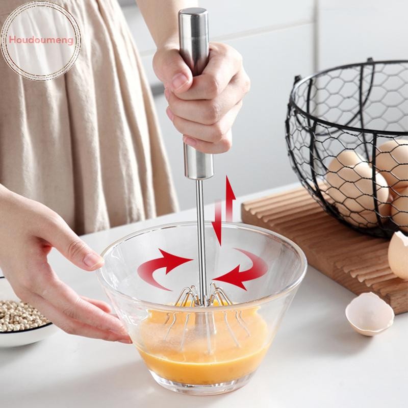Máy đánh trứng bằng thép không gỉ Hodou 304 Máy đánh trứng bán tự động Máy trộn tay tự xoay Máy khuấy trứng Phụ kiện nhà bếp Dụng cụ trứng VN
