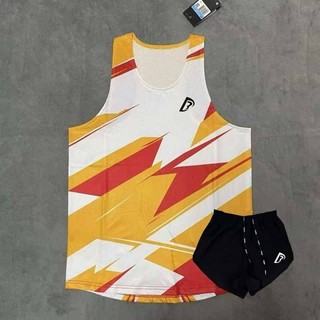 PB Track and Field Suit Vest Training Marathon Running Exercise Sleeveless Shorts Two-Piece Set Quick-Drying Breathable Racing Suit wTKt