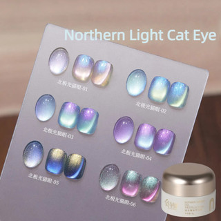 Baoshiman Northern Light Cat 's Eye Nail Gel Hạt Thủy Tinh Nhiều Màu Sắc Mèo Mắt Trị Liệu Keo Dán Móng Tay Nghệ Thuật Làm Móng Tay Cho Tiệm Làm Móng Tay